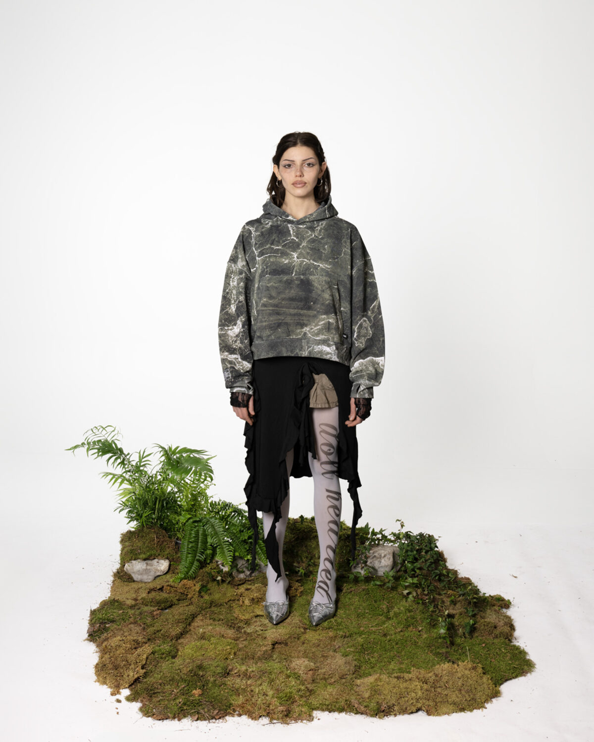 HOODIE TEXTURE GREEN